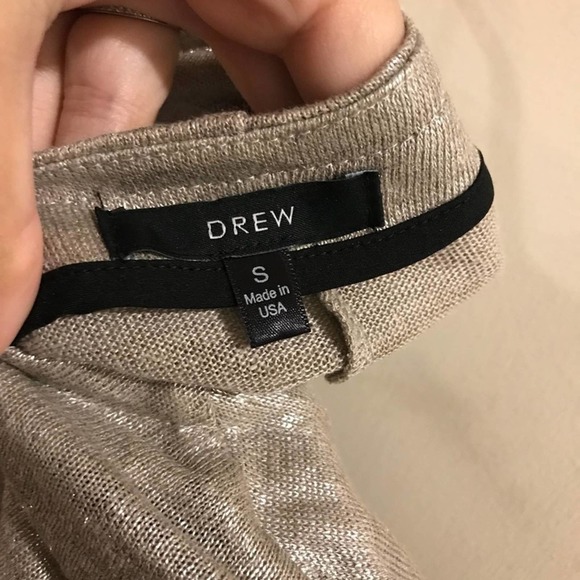 DREW Shay Linen Top in Metallic Gold Small - Picture 9 of 12